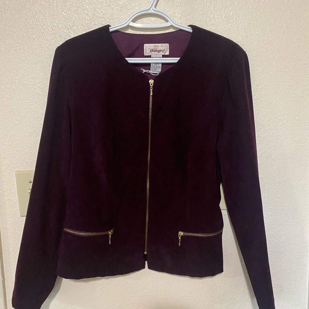 Worthington Deep Purple Blazer with Gold Accents